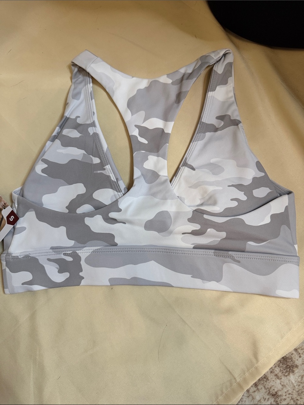 Avia Gray & White Camo Racerback Sports Bra - Picture 4 of 4